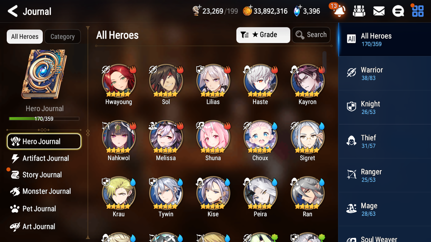 [GLOBAL] Epic 7 Seven 12ML + 31 4★ ML(lots dups) + 20 ML Coin Navy Captain Landy Conqueror Lilias Belian Ray+20 speed etc +Name 10-10 Account-Mobile Games Starter