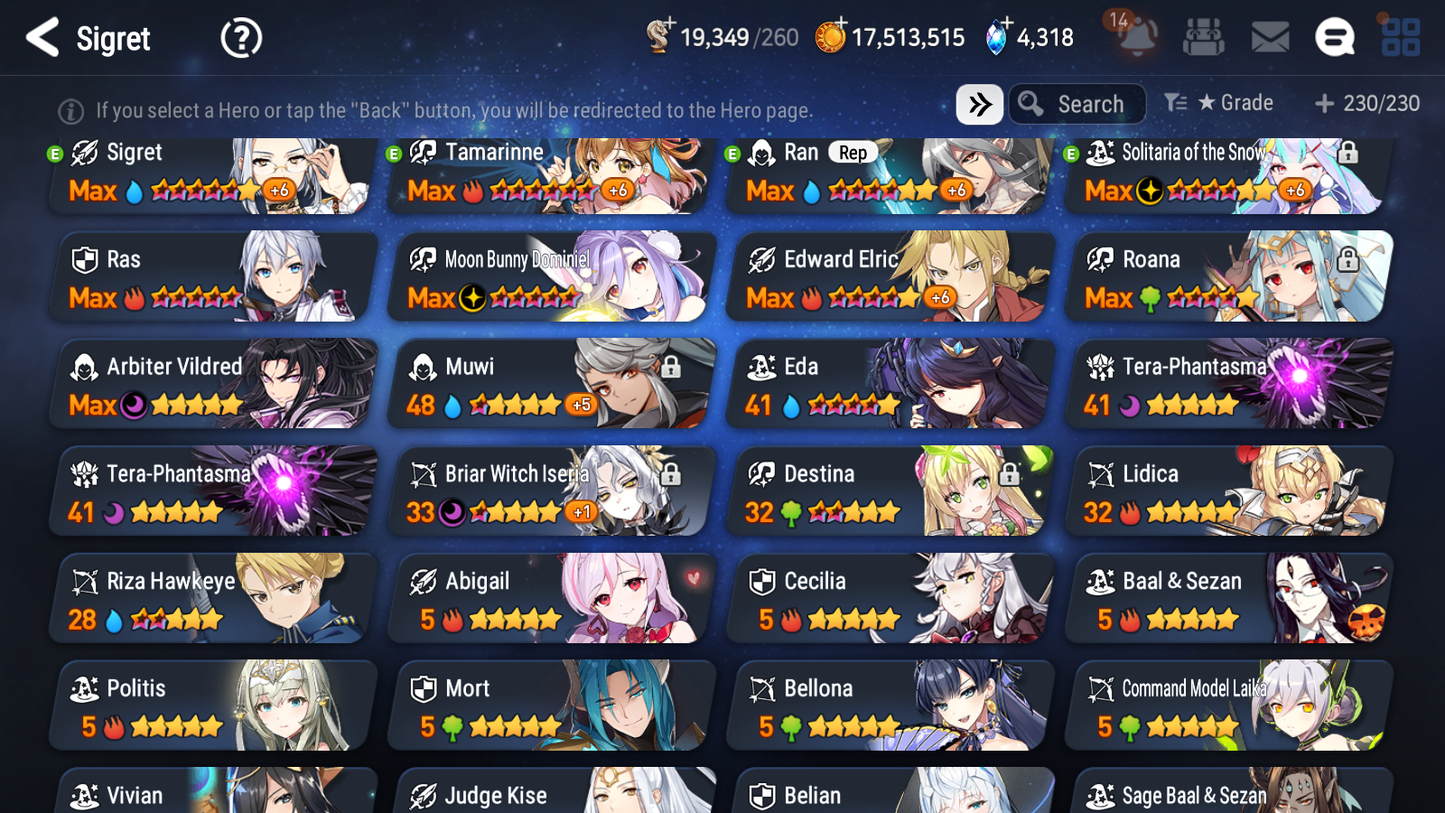 [GLOBAL] Epic 7 Seven 12ML + 33 4★ ML(lots dups) Dragon Bride Senya Belian Zio Mediator Kawerik Straze Solitaria of the Snow Briar Witch Iseria Edward+20 Speed 10-10 Account-Mobile Games Starter