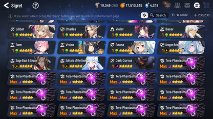 [GLOBAL] Epic 7 Seven 12ML + 33 4★ ML(lots dups) Dragon Bride Senya Belian Zio Mediator Kawerik Straze Solitaria of the Snow Briar Witch Iseria Edward+20 Speed 10-10 Account-Mobile Games Starter