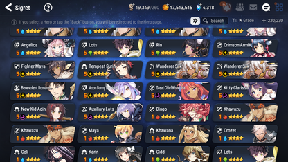 [GLOBAL] Epic 7 Seven 12ML + 33 4★ ML(lots dups) Dragon Bride Senya Belian Zio Mediator Kawerik Straze Solitaria of the Snow Briar Witch Iseria Edward+20 Speed 10-10 Account-Mobile Games Starter