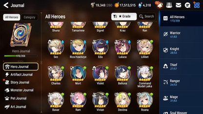 [GLOBAL] Epic 7 Seven 12ML + 33 4★ ML(lots dups) Dragon Bride Senya Belian Zio Mediator Kawerik Straze Solitaria of the Snow Briar Witch Iseria Edward+20 Speed 10-10 Account-Mobile Games Starter