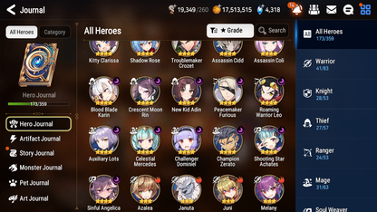 [GLOBAL] Epic 7 Seven 12ML + 33 4★ ML(lots dups) Dragon Bride Senya Belian Zio Mediator Kawerik Straze Solitaria of the Snow Briar Witch Iseria Edward+20 Speed 10-10 Account-Mobile Games Starter