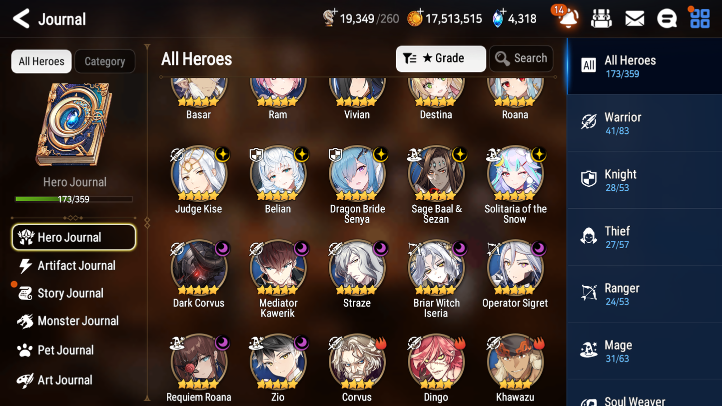 [GLOBAL] Epic 7 Seven 12ML + 33 4★ ML(lots dups) Dragon Bride Senya Belian Zio Mediator Kawerik Straze Solitaria of the Snow Briar Witch Iseria Edward+20 Speed 10-10 Account-Mobile Games Starter