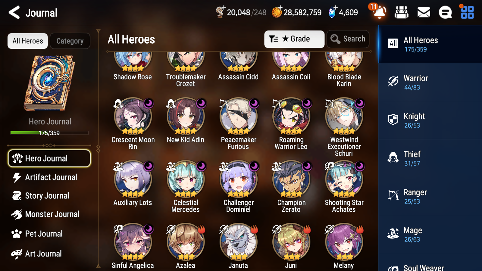 [GLOBAL] Epic 7 Seven 12ML + 34 4★ ML(lots dups) + 40 ML Coin Navy Captain Landy Sea Phantom Politis Bystander Hwayoung Belian Requiem Roana Conqueror Lilias Specimen Sez Ludwig Iseria Tenebria Pavel+20 speed + Name 10-10 Account-Mobile Games Starter