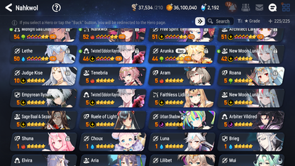 [GLOBAL] Epic 7 Seven 13ML + 26 4★ ML New Moon Luna Empyrean Ilynav Sea Phantom Politis Belian Aram Midnight Gala Lilias Ocean Luluca Rimuru Luna Lethe+20 speed++ 10-10 Account-Mobile Games Starter