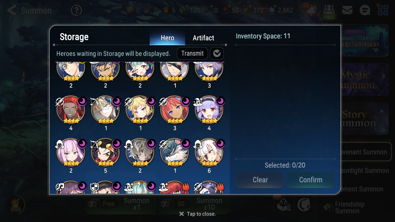 [GLOBAL] Epic 7 Seven 12ML + 30 4★ ML(lots dups) + 20 ML Coin + 3 limited Lone Wolf Peira Navy Captain Landy Dragon King Sharun etc Seaside Bellona + Name 10-10 Account Mystics-Mobile Games Starter
