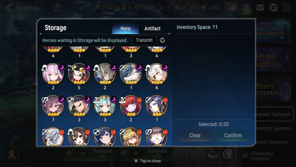 [GLOBAL] Epic 7 Seven 12ML + 30 4★ ML(lots dups) + 20 ML Coin + 3 limited Lone Wolf Peira Navy Captain Landy Dragon King Sharun etc Seaside Bellona + Name 10-10 Account Mystics-Mobile Games Starter