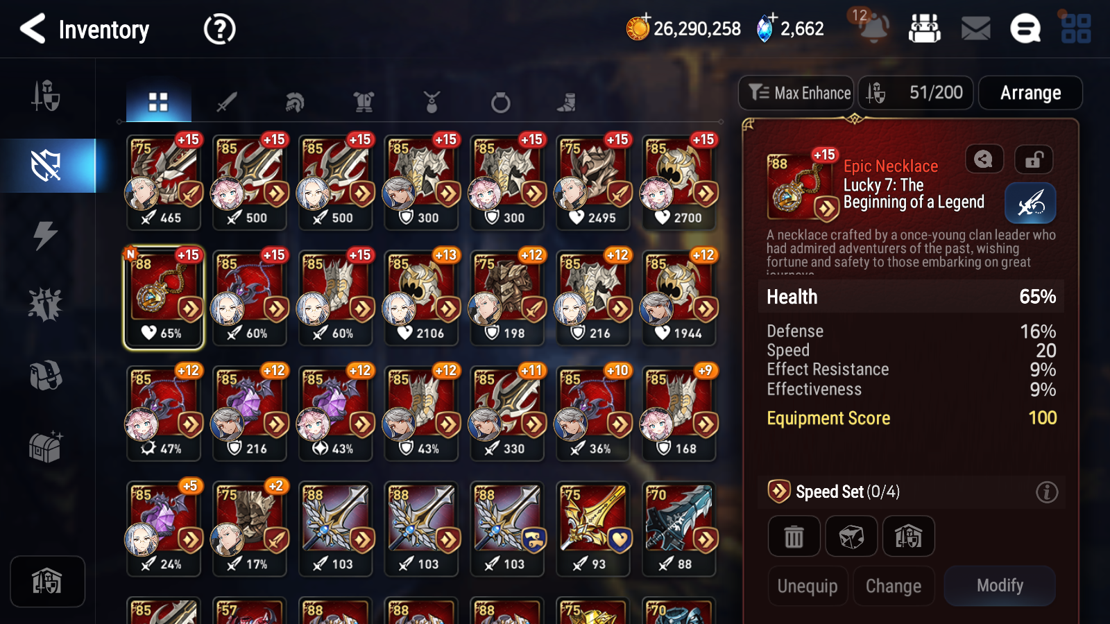 [GLOBAL] Epic 7 Seven 13ML + 30 4★ ML(lots dups) + 30 ML Coin + 3 limited Lone Wolf Peira Navy Captain Landy Dragon King Sharun etc Seaside Bellona+20 speed + Name 10-10 Account Mystics-Mobile Games Starter