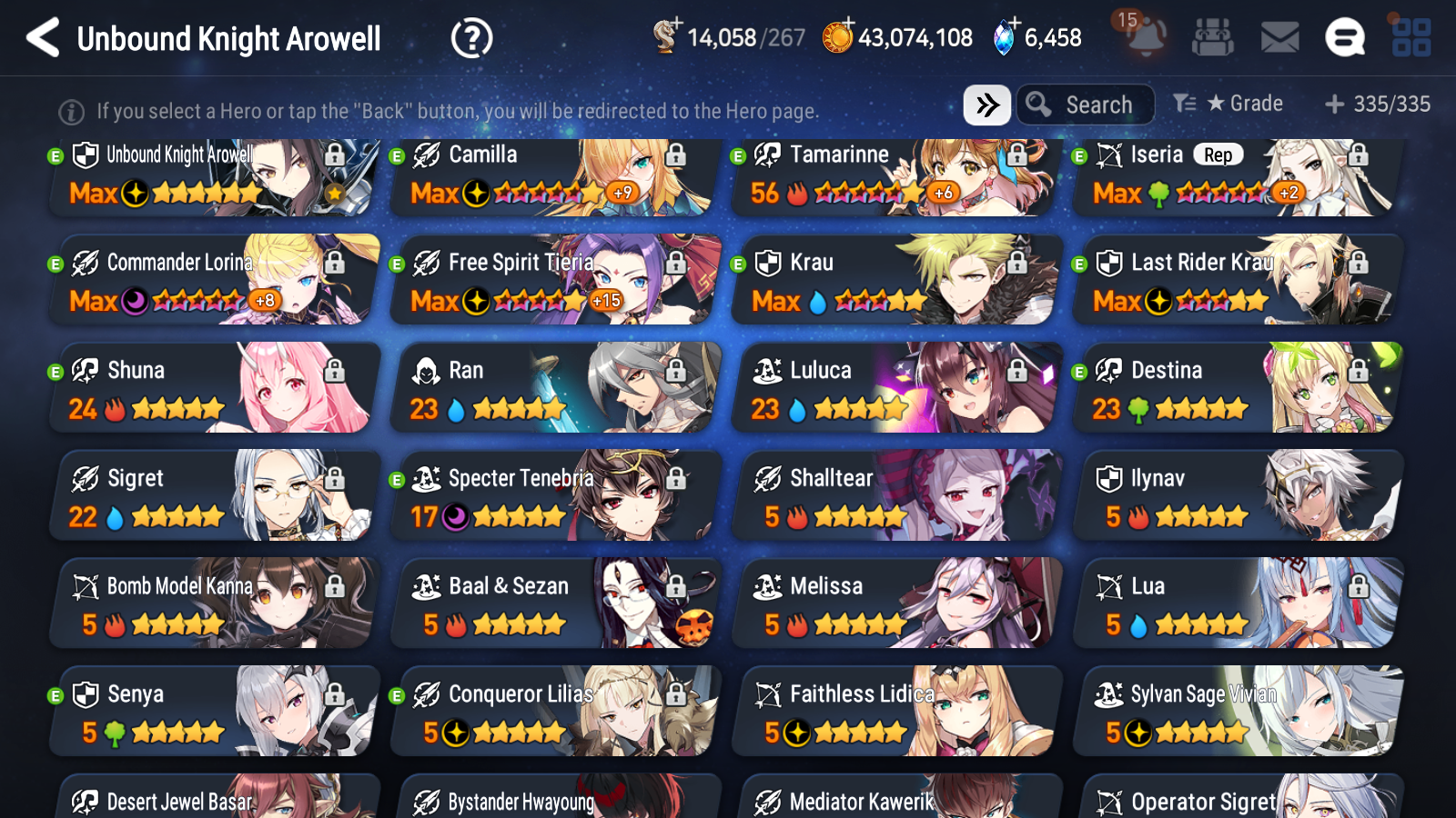 [GLOBAL] Epic 7 Seven 13ML + 30 4★ ML(lots dups) Empyrean Ilynav Bystander Hwayoung Dragon Bride Senya Conqueror Lilias Krau Kawerik Vivian+20 speed 10-10 Account-Mobile Games Starter