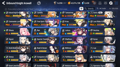[GLOBAL] Epic 7 Seven 13ML + 30 4★ ML(lots dups) Empyrean Ilynav Bystander Hwayoung Dragon Bride Senya Conqueror Lilias Krau Kawerik Vivian+20 speed 10-10 Account-Mobile Games Starter