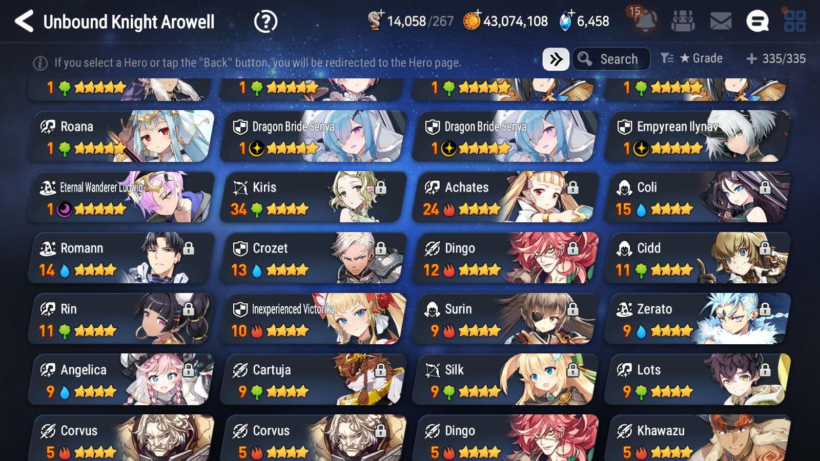 [GLOBAL] Epic 7 Seven 13ML + 30 4★ ML(lots dups) Empyrean Ilynav Bystander Hwayoung Dragon Bride Senya Conqueror Lilias Krau Kawerik Vivian+20 speed 10-10 Account-Mobile Games Starter
