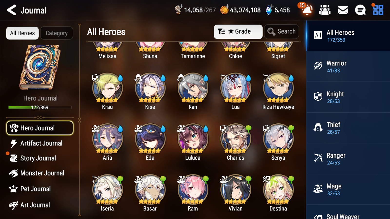 [GLOBAL] Epic 7 Seven 13ML + 30 4★ ML(lots dups) Empyrean Ilynav Bystander Hwayoung Dragon Bride Senya Conqueror Lilias Krau Kawerik Vivian+20 speed 10-10 Account-Mobile Games Starter