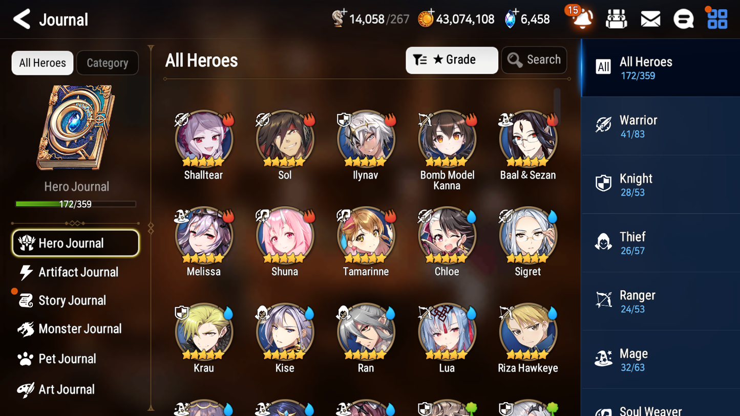 [GLOBAL] Epic 7 Seven 13ML + 30 4★ ML(lots dups) Empyrean Ilynav Bystander Hwayoung Dragon Bride Senya Conqueror Lilias Krau Kawerik Vivian+20 speed 10-10 Account-Mobile Games Starter