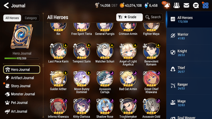 [GLOBAL] Epic 7 Seven 13ML + 30 4★ ML(lots dups) Empyrean Ilynav Bystander Hwayoung Dragon Bride Senya Conqueror Lilias Krau Kawerik Vivian+20 speed 10-10 Account-Mobile Games Starter