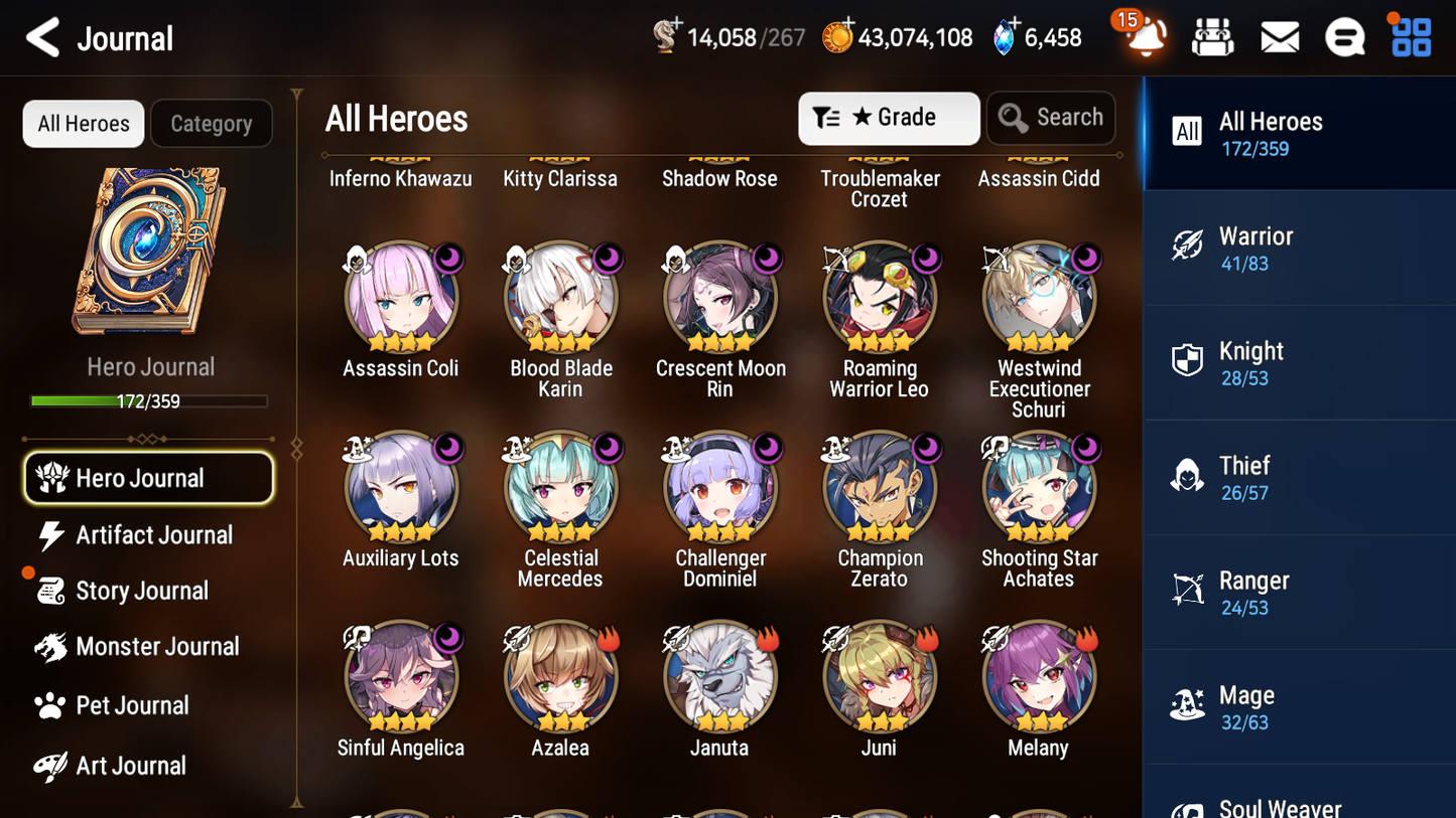 [GLOBAL] Epic 7 Seven 13ML + 30 4★ ML(lots dups) Empyrean Ilynav Bystander Hwayoung Dragon Bride Senya Conqueror Lilias Krau Kawerik Vivian+20 speed 10-10 Account-Mobile Games Starter