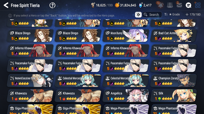 [GLOBAL] Epic 7 Seven 13ML + 32 4★ ML(lots dups) Lady of the Scales Empyrean Ilynav Sea Phantom Politis Sharun Lone Crescent Bellona Remnant Violet Specter Tenebra Sylvan Sage Vivian Silver Blade Aramintha + Name+20 Speed 10-10 Account-Mobile Games Starter