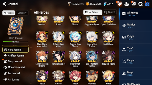 [GLOBAL] Epic 7 Seven 13ML + 32 4★ ML(lots dups) Lady of the Scales Empyrean Ilynav Sea Phantom Politis Sharun Lone Crescent Bellona Remnant Violet Specter Tenebra Sylvan Sage Vivian Silver Blade Aramintha + Name+20 Speed 10-10 Account-Mobile Games Starter