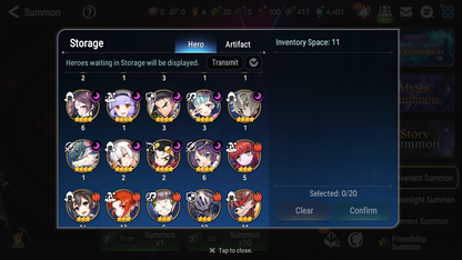 [GLOBAL] Epic 7 Seven 12ML + 34 4★ ML(lots dups) + 40 ML Coin Sea Phantom Politis Belian Solitaria Straze Fallen Cecilia Kura Maid Chloe Luluca + Name 10-10 Account-Mobile Games Starter