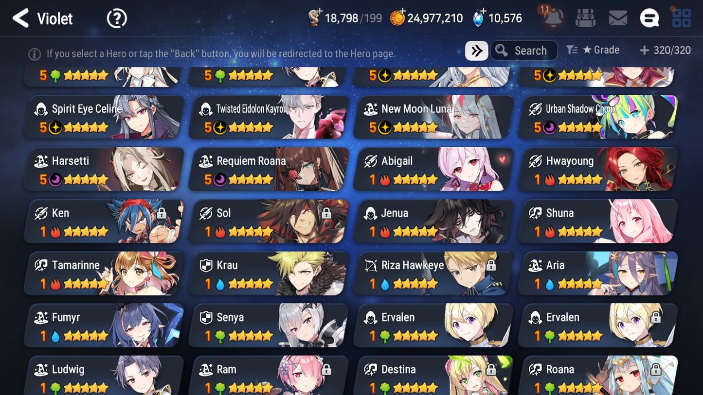 [GLOBAL] Epic 7 Seven 13ML + 34 4★ ML(lots dups) New Moon Luna Harsetti Lionheart Cermia Judge Kise Ambitious Tywin Spirit Eye Celine Requiem Roana 10k Gems+20 speed 10-10 Account-Mobile Games Starter