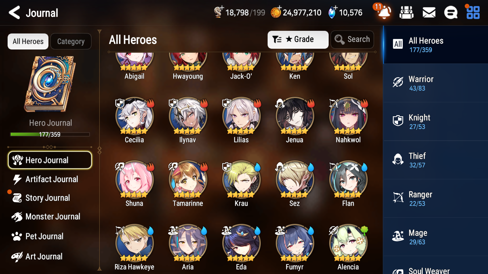 [GLOBAL] Epic 7 Seven 13ML + 34 4★ ML(lots dups) New Moon Luna Harsetti Lionheart Cermia Judge Kise Ambitious Tywin Spirit Eye Celine Requiem Roana 10k Gems+20 speed 10-10 Account-Mobile Games Starter