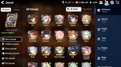 [GLOBAL] Epic 7 Seven 13ML+25 4*ML New Moon Luna Dragon Bride Senya Straze Apocalpyse Ravi Maid Chloe Flan Luluca Arbiter Lionheart Cermia Mediator Kawerik Rimuru Fairytale Baiken + Name 10-10 Account-Mobile Games Starter