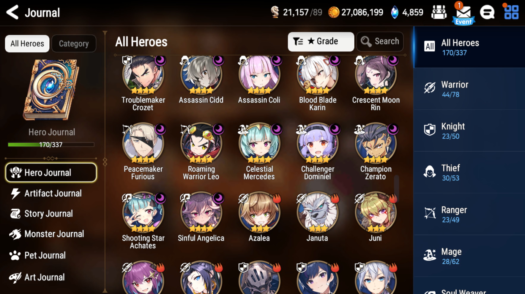 [GLOBAL] Epic 7 Seven 13ML+25 4*ML New Moon Luna Dragon Bride Senya Straze Apocalpyse Ravi Maid Chloe Flan Luluca Arbiter Lionheart Cermia Mediator Kawerik Rimuru Fairytale Baiken + Name 10-10 Account-Mobile Games Starter