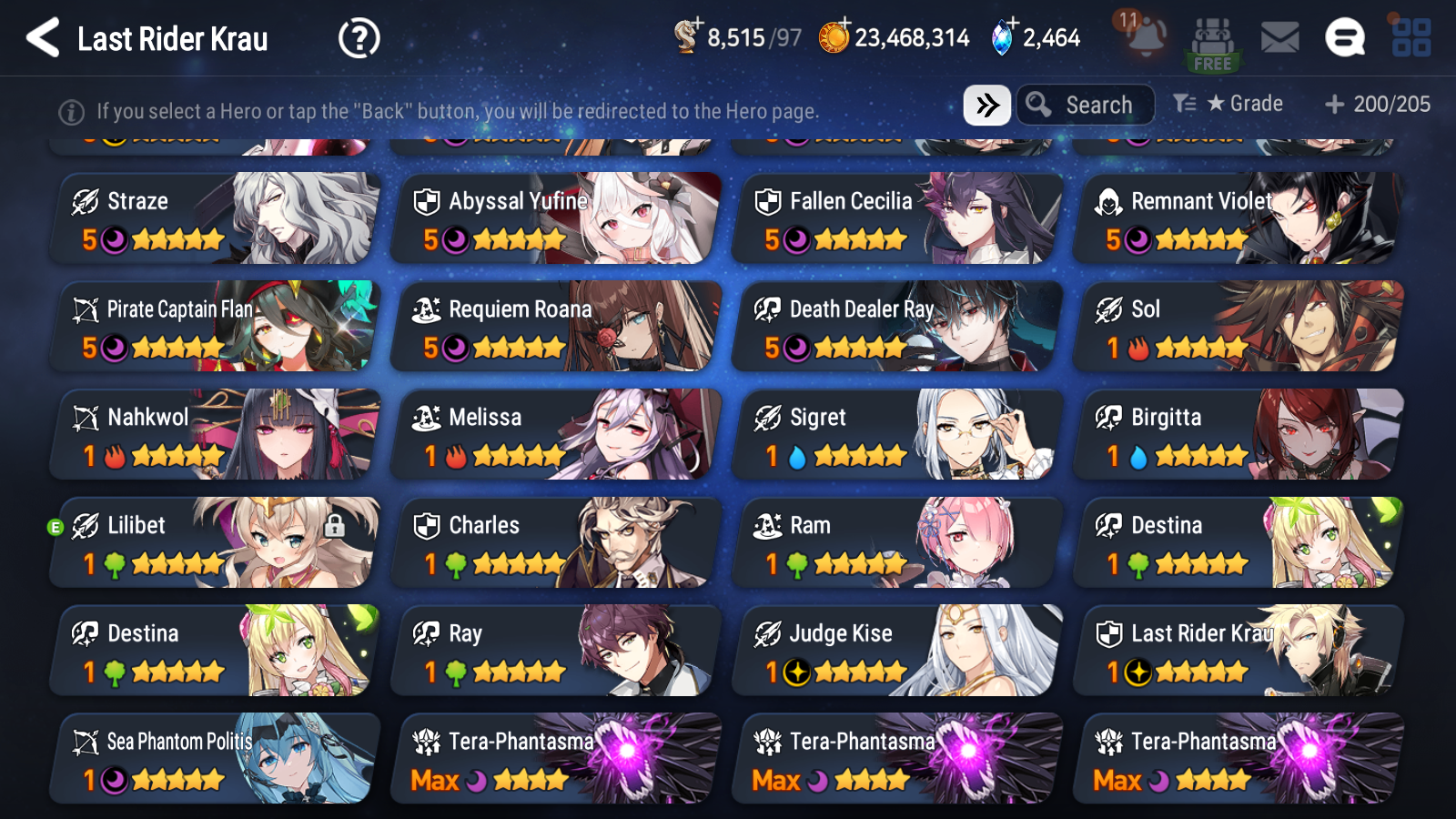 [GLOBAL] Epic 7 Seven 15ML + 31 4★ ML(lots dups) + 30 ML Coin Sea Phantom Politis Abyssal Yufine Straze Kise Krau Kayron Bellona Cecilia Flan Roana Designer Lilibet Rimuru 10-10 Account-Mobile Games Starter