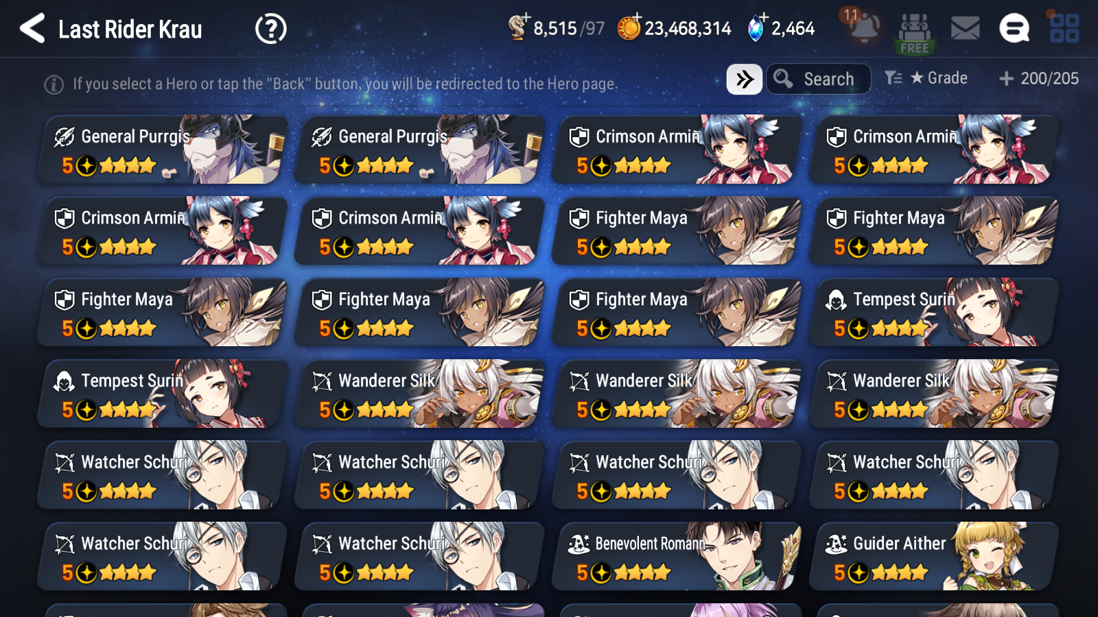 [GLOBAL] Epic 7 Seven 15ML + 31 4★ ML(lots dups) + 30 ML Coin Sea Phantom Politis Abyssal Yufine Straze Kise Krau Kayron Bellona Cecilia Flan Roana Designer Lilibet Rimuru 10-10 Account-Mobile Games Starter