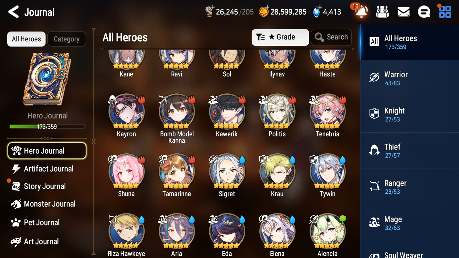 [GLOBAL] Epic 7 Seven 15ML + 31 4★ ML(lots dups) Lady of the Scales Navy Captain Landy Abyssal Yufine Zio Lionheart Cermia Apocalypse Ravi+20 speed 10-10 Account-Mobile Games Starter