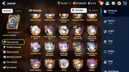 [GLOBAL] Epic 7 Seven 15ML + 31 4★ ML(lots dups) Lady of the Scales Navy Captain Landy Abyssal Yufine Zio Lionheart Cermia Apocalypse Ravi+20 speed 10-10 Account-Mobile Games Starter