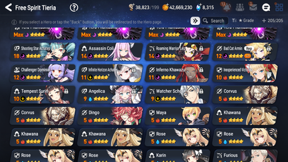 [GLOBAL] Epic 7 Seven 15ML + 31 4★ ML(lots dups) Witch of the Mere Tenebria New Moon Luna Abyssal Yufine Straze Belian Apocalypse Ravi Requiem Roana+20 Speed 10-10 Account-Mobile Games Starter
