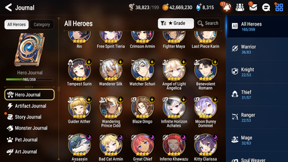 [GLOBAL] Epic 7 Seven 15ML + 31 4★ ML(lots dups) Witch of the Mere Tenebria New Moon Luna Abyssal Yufine Straze Belian Apocalypse Ravi Requiem Roana+20 Speed 10-10 Account-Mobile Games Starter
