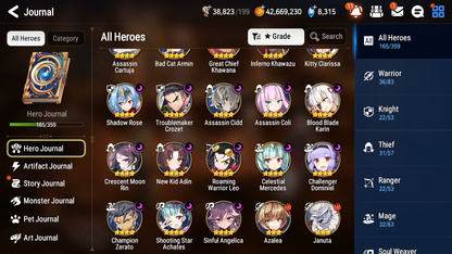 [GLOBAL] Epic 7 Seven 15ML + 31 4★ ML(lots dups) Witch of the Mere Tenebria New Moon Luna Abyssal Yufine Straze Belian Apocalypse Ravi Requiem Roana+20 Speed 10-10 Account-Mobile Games Starter