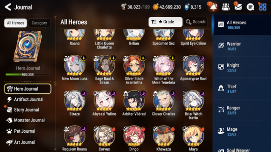 [GLOBAL] Epic 7 Seven 15ML + 31 4★ ML(lots dups) Witch of the Mere Tenebria New Moon Luna Abyssal Yufine Straze Belian Apocalypse Ravi Requiem Roana+20 Speed 10-10 Account-Mobile Games Starter