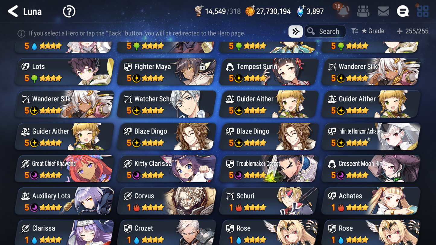 [GLOBAL] Epic 7 Seven 16ML + 33 4★ ML(lots dups) Harsetti Lionheart Cermia LQC Spirit Eye Celine Faithless Lidica Specter Tenebria Sage Baal+20 speed 10-10 Account-Mobile Games Starter