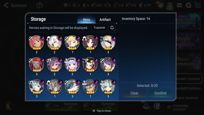 [GLOBAL] Epic 7 Seven 15ML + 33 4★ ML(lots dups) Harsetti Lionheart Cermia LQC Spirit Eye Celine Faithless Lidica Specter Tenebria Sage Baal 10-10 Account-Mobile Games Starter