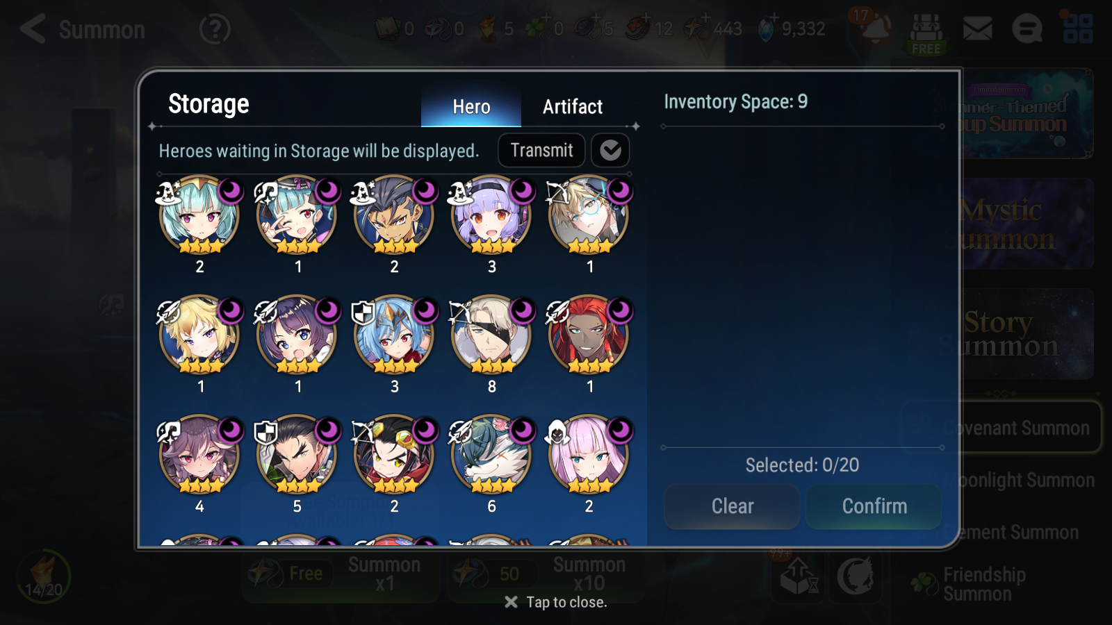 [GLOBAL] Epic 7 Seven 16ML + 34 4★ ML(lots dups) + 40 ML Coin Sea Phantom Politis Abyssal Yufine Straze Requiem Roana Designer Lilibet etc +Name 10-10 Account-Mobile Games Starter