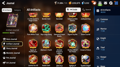[GLOBAL] Epic 7 Seven 16ML + 34 4★ ML(lots dups) + 40 ML Coin Sea Phantom Politis Abyssal Yufine Straze Requiem Roana Designer Lilibet etc +Name 10-10 Account-Mobile Games Starter