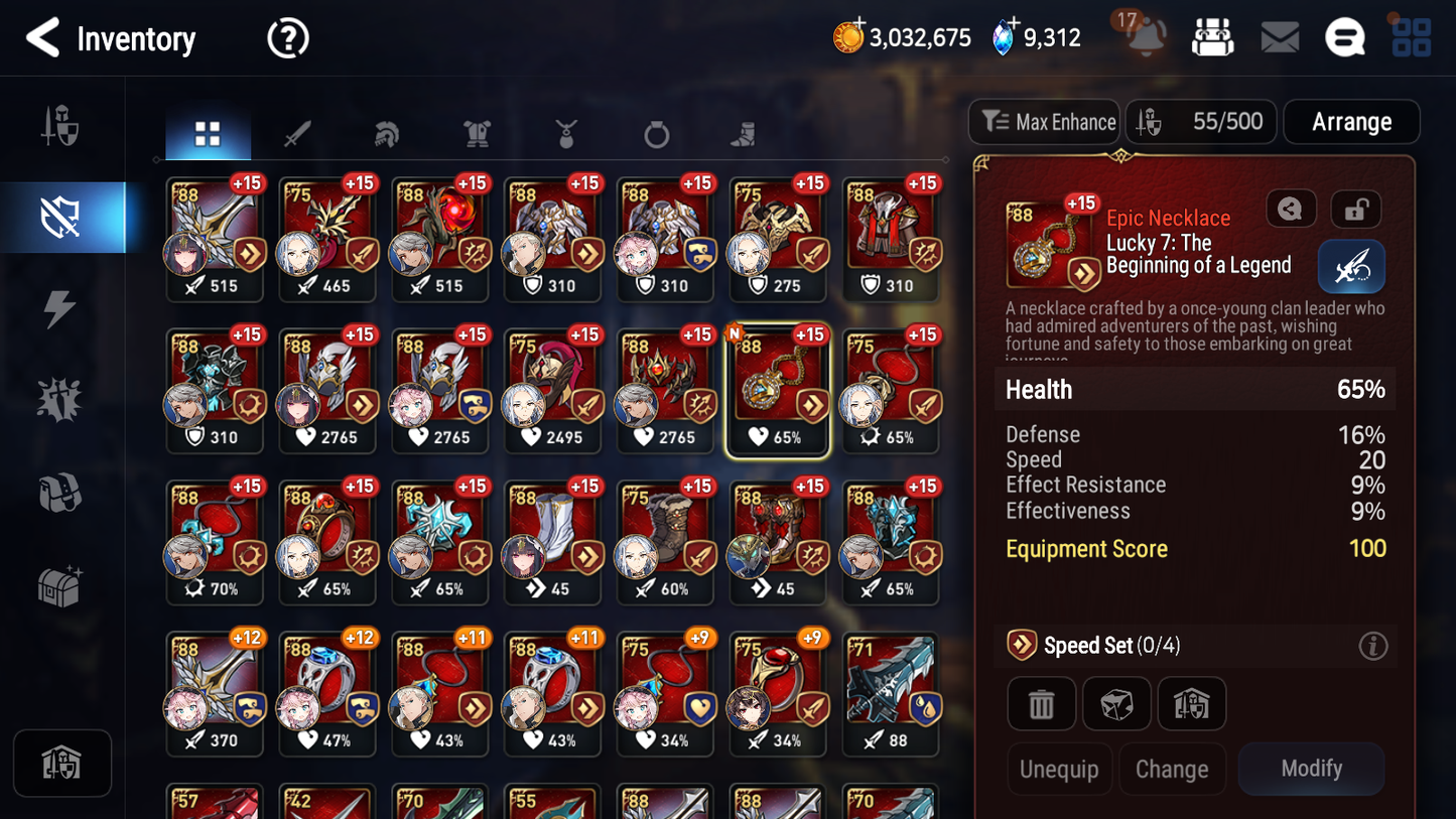 [GLOBAL] Epic 7 Seven 16ML + 34 4★ ML(lots dups) + 60 ML Coin Sea Phantom Politis Abyssal Yufine Straze Requiem Roana Designer Lilibet+20 Speed etc +Name 10-10 Account-Mobile Games Starter
