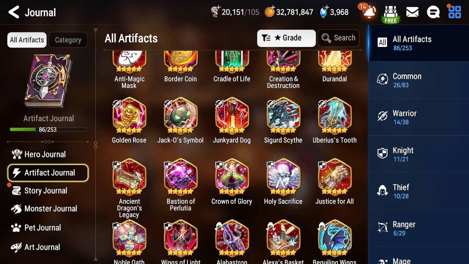 [GLOBAL] Epic 7 Seven 15ML + 30 4★ ML(lots dups) + 30 ML Coin Sea Phantom Politis Bystander Hwayoung Arbiter Vildred Belian Conqueror Lilias Spirit Eye Celine Commander Pavel Archdemon's Shadow 10-10 Account-Mobile Games Starter