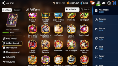 [GLOBAL] Epic 7 Seven 15ML + 30 4★ ML(lots dups) + 30 ML Coin Sea Phantom Politis Bystander Hwayoung Arbiter Vildred Belian Conqueror Lilias Spirit Eye Celine Commander Pavel Archdemon's Shadow 10-10 Account-Mobile Games Starter