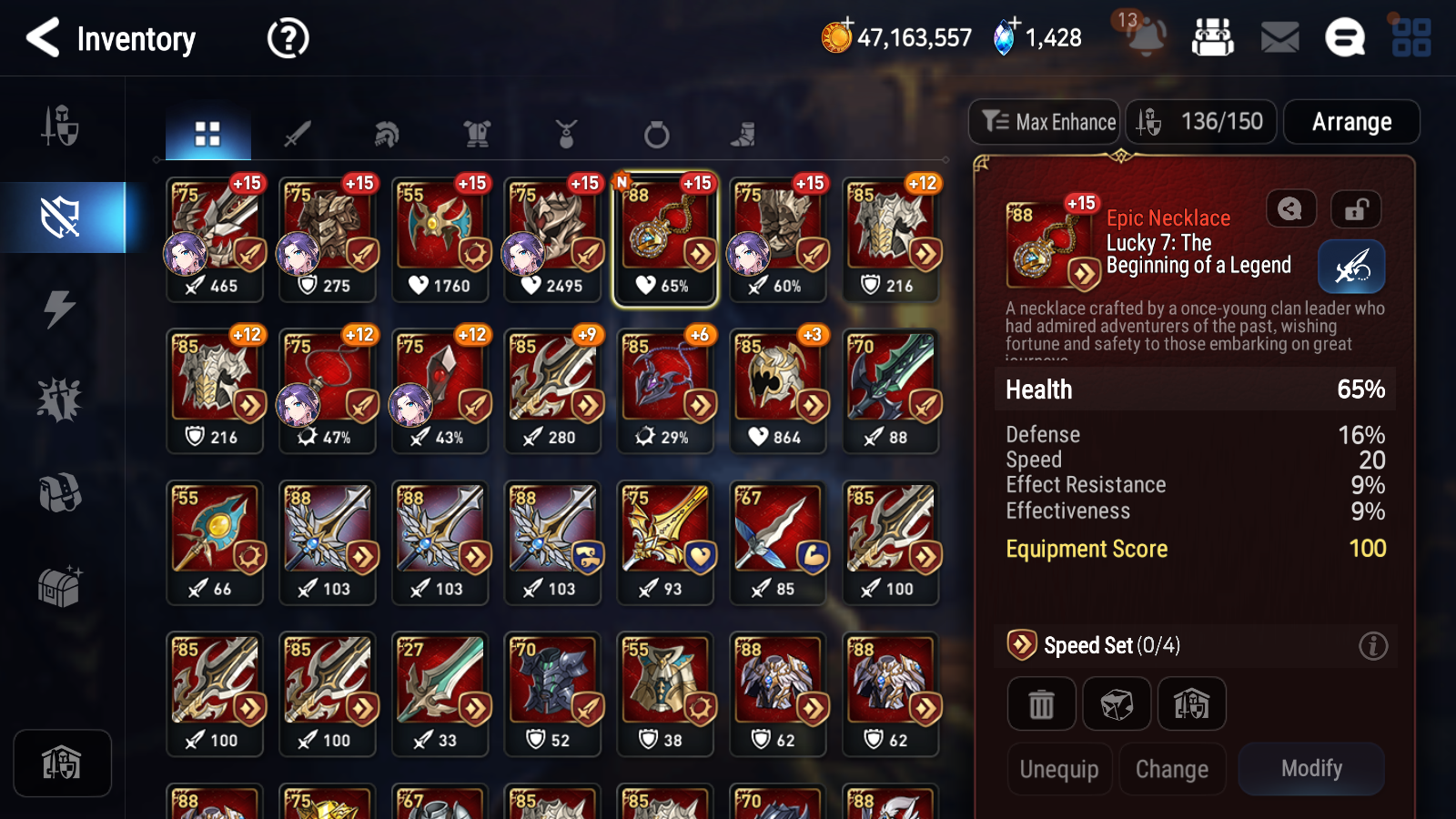 [GLOBAL] Epic 7 Seven 17ML + 33 4★ ML(lots dups) + 40 ML Coin Conqueror Lilias Fallen Cecilia Ken Luluca+20 speed + Name 10-10 Account-Mobile Games Starter