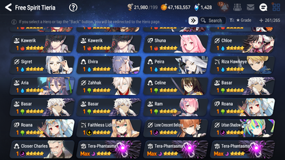 [GLOBAL] Epic 7 Seven 17ML + 33 4★ ML(lots dups) + 40 ML Coin Conqueror Lilias Fallen Cecilia Ken Luluca+20 speed + Name 10-10 Account-Mobile Games Starter