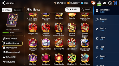 [GLOBAL] Epic 7 Seven 15ML + 33 4★ ML(lots dups) + 40 ML Coin Conqueror Lilias Fallen Cecilia Ken Luluca + Name 10-10 Account-Mobile Games Starter