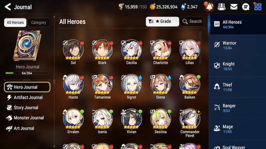 [GLOBAL] Epic 7 Seven 1ML 2LIM Commander Pavel Diene Baiken + ML Mystics Pulls + 20 Speed Aged Starter Account-Mobile Games Starter