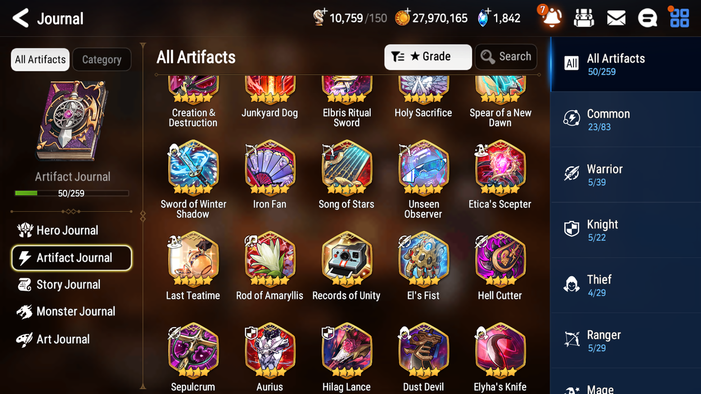 [GLOBAL] Epic 7 Seven 1ML 2LIM Fallen Cecilia Diene Baiken + ML Mystics Pulls + 20 Speed Aged Starter Account-Mobile Games Starter
