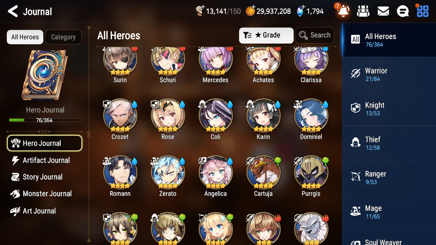 [GLOBAL] Epic 7 Seven 1ML 2LIM Lone Wolf Peira Diene Baiken + ML Mystics Pulls + 20 Speed Aged Starter Account-Mobile Games Starter