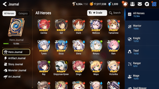 [GLOBAL] Epic 7 Seven 1ML 2LIM Rimuru + Dizzy + ML Mystics pulls + 20 Speed + Name Starter Account-Mobile Games Starter