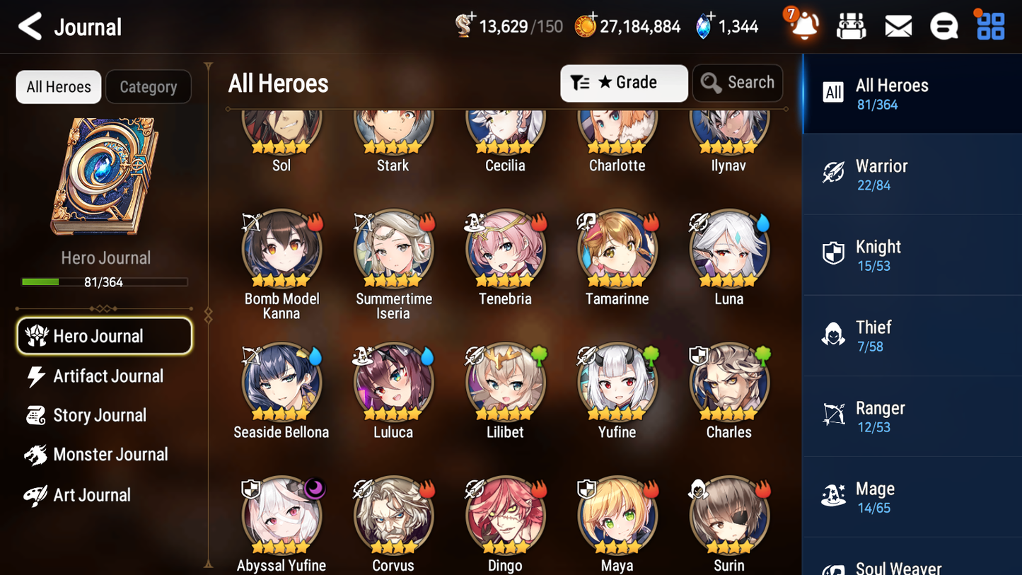 [GLOBAL] Epic 7 Seven 1ML 3LIM Abyssal Yufine Luna Seaside Bellona Summertime Iseria + ML Mystics Pulls + 20 Speed Aged Starter Account-Mobile Games Starter