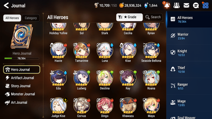 [GLOBAL] Epic 7 Seven 1ML 3LIM Judge Kise Luna Seaside Bellona Holiday Yufine + ML Mystics Pulls + 20 Speed Aged Starter Account-Mobile Games Starter